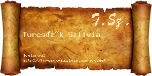 Turcsák Szilvia névjegykártya