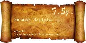 Turcsák Szilvia névjegykártya